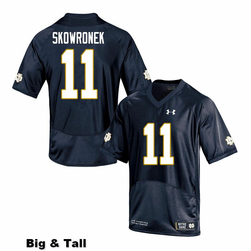 Men's NCAA Notre Dame Fighting Irish #11 Ben Skowronek Stitched College Under Armour Authentic Navy Big & Tall Football Jersey SV10C05NU